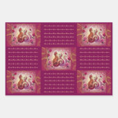 レトロマルーン猫 –  ラッピングペーパーシート (正面3)