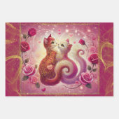 レトロマルーン猫 –  ラッピングペーパーシート (正面)