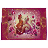 レトロマルーン猫 –  ラージペーパーバッグ (裏面)