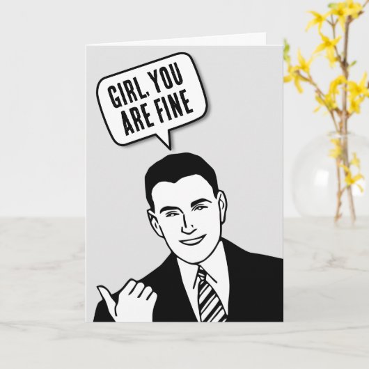 レトロマンによる彼女のカードのための無料誕生日 カード (黄色い花)