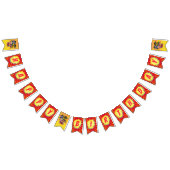 レトロマンガスーパーヒーロー漫画ボーイズバースデーパーティー バンティングフラッグ (全)