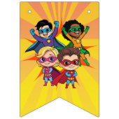 レトロマンガスーパーヒーロー漫画ボーイズバースデーパーティー バンティングフラッグ (第1の旗)