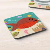 レトロマンガ魚タンクヴィンテージおもしろいデザイン コースター (左側)