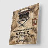 レトロマンケおもしろいーブヴィンテージタイプライター壁時計 スクエア壁時計 (傾斜)