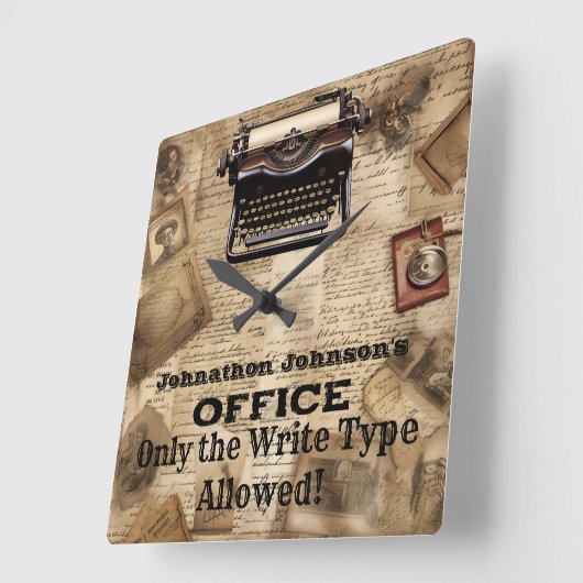 レトロマンケおもしろいーブヴィンテージタイプライター壁時計 スクエア壁時計 (傾斜)