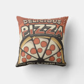レトロマンケーブクラシックヴィンテージおいしいピザ クッション (裏面)