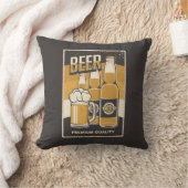 レトロマンケーブクラシックーボトルビール クッション (ブランケット)