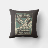 レトロマンケーブクラシックー車の – 車エンジンスロー クッション (裏面)