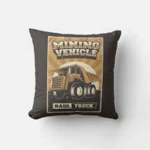 レトロマンケーブマイニング – 石炭トラック装飾用クッション