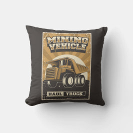 レトロマンケーブマイニング – 石炭トラック装飾用クッション クッション