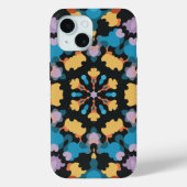 レトロマンダライエローブルーとオレンジ Case-Mate iPhoneケース (裏面)
