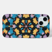 レトロマンダライエローブルーとオレンジ Case-Mate iPhoneケース (裏面 (横))