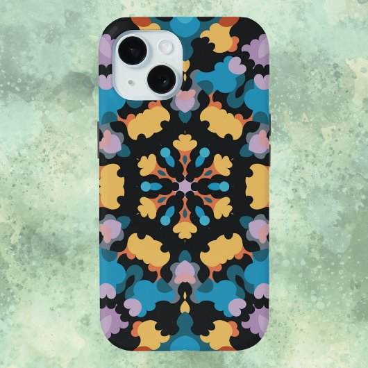レトロマンダライエローブルーとオレンジ Case-Mate iPhoneケース