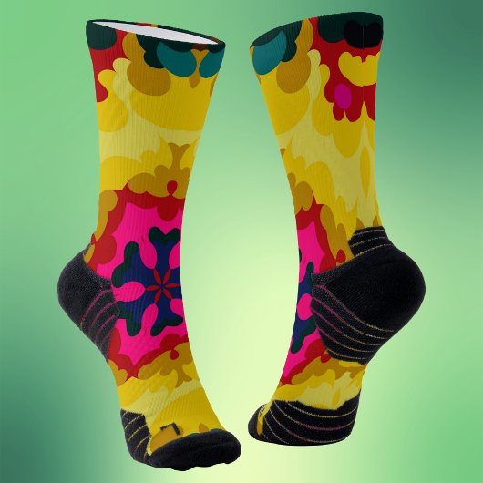 レトロマンダライエローブルーとピンク ソックス
