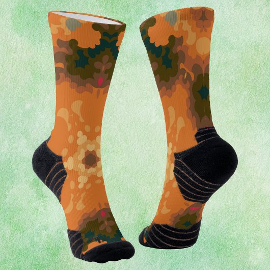 レトロマンダラオレンジアンドイエロー ソックス