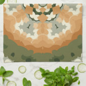 レトロマンダラオレンジグリーンアンドホワイト キッチンタオル (折り畳み)