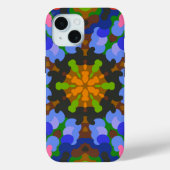 レトロマンダラグリーンブルーとピンク Case-Mate iPhoneケース (裏面)