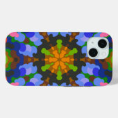 レトロマンダラグリーンブルーとピンク Case-Mate iPhoneケース (裏面 (横))