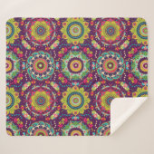 レトロマンダラパターン シェルパブランケット (正面(横))