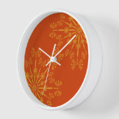 レトロマンダラパパイヤウッドフレーム時計 壁時計 (傾斜)