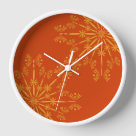 レトロマンダラパパイヤウッドフレーム時計 壁時計