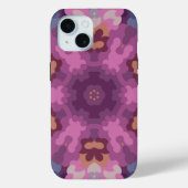 レトロマンダラパープルピンクとオレンジ Case-Mate iPhoneケース (裏面)