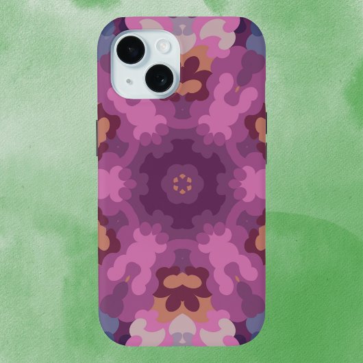 レトロマンダラパープルピンクとオレンジ Case-Mate iPhoneケース