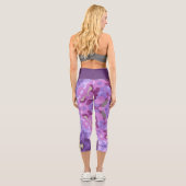 レトロマンダラパープルピンクとブルー カプリレギンス (裏面)