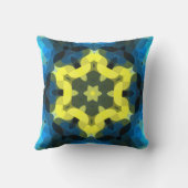 レトロマンダラフラワーイエローアンドブルー クッション (裏面)