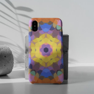 レトロマンダラフラワーイエローブルーとオレンジ iPhone 11 ケース