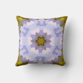 レトロマンダラフラワーイエローブルーとパープル クッション (裏面)