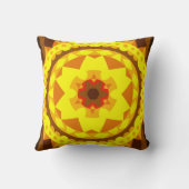 レトロマンダラフラワーイエロー&オレンジ クッション (裏面)