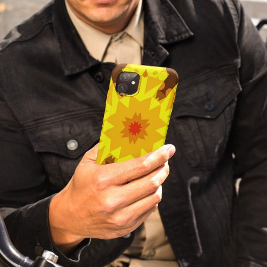 レトロマンダラフラワーオレンジと黄色 Case-Mate iPhoneケース