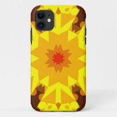 レトロマンダラフラワーオレンジと黄色 Case-Mate iPhoneケース (裏面)
