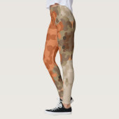 レトロマンダラフラワーオレンジアンドタン レギンス (左)