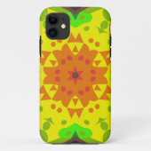 レトロマンダラフラワーオレンジイエロー&グリーン Case-Mate iPhoneケース (裏面)