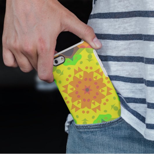 レトロマンダラフラワーオレンジイエロー&グリーン Case-Mate iPhoneケース
