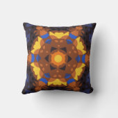レトロマンダラフラワーオレンジイエロー&ブルー クッション (裏面)