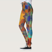 レトロマンダラフラワーオレンジブルー&グリーン レギンス (左)