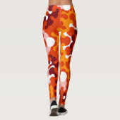 レトロマンダラフラワーオレンジホワイトとイエロー レギンス (裏面)