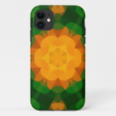 レトロマンダラフラワーグリーンとオレンジ Case-Mate iPhoneケース (裏面)