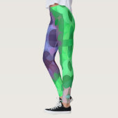 レトロマンダラフラワーパープルとグリーン レギンス (左)