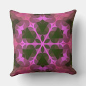 レトロマンダラフラワーピンクとグリーン クッション (裏面)