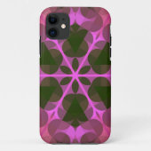 レトロマンダラフラワーピンクとグリーン Case-Mate iPhoneケース (裏面)