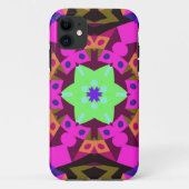 レトロマンダラフラワーピンクとグリーン Case-Mate iPhoneケース (裏面)