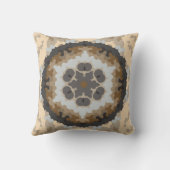 レトロマンダラフラワーブラウン&タン クッション (裏面)