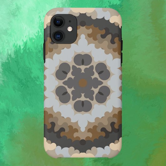 レトロマンダラフラワーブラウン&タン Case-Mate iPhoneケース