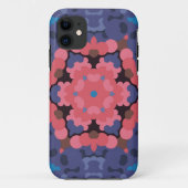 レトロマンダラフラワーブルーとピンク Case-Mate iPhoneケース (裏面)