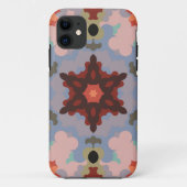 レトロマンダラフラワーブルーとレッド Case-Mate iPhoneケース (裏面)