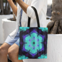 レトロマンダラフラワーブルーパープルとグリーン